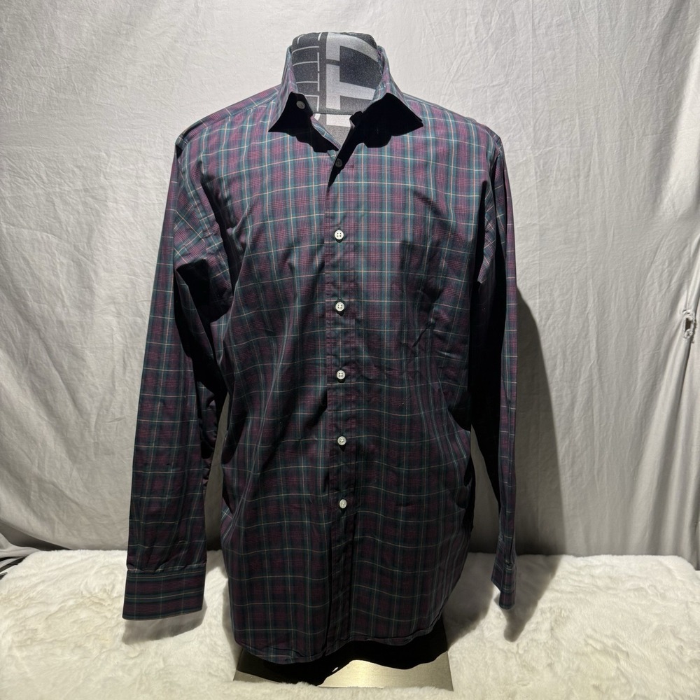 Polo Ralph Lauren Shirt Mens Large‎ Plum Regent Classic Fit Plaid